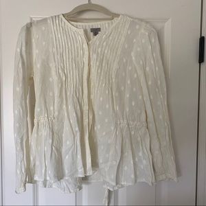 Anthropologie cream/ivory blouse with details